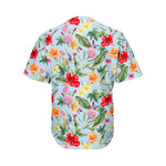 Hibiscus Flower Floral Pattern Print Men's Baseball Jersey