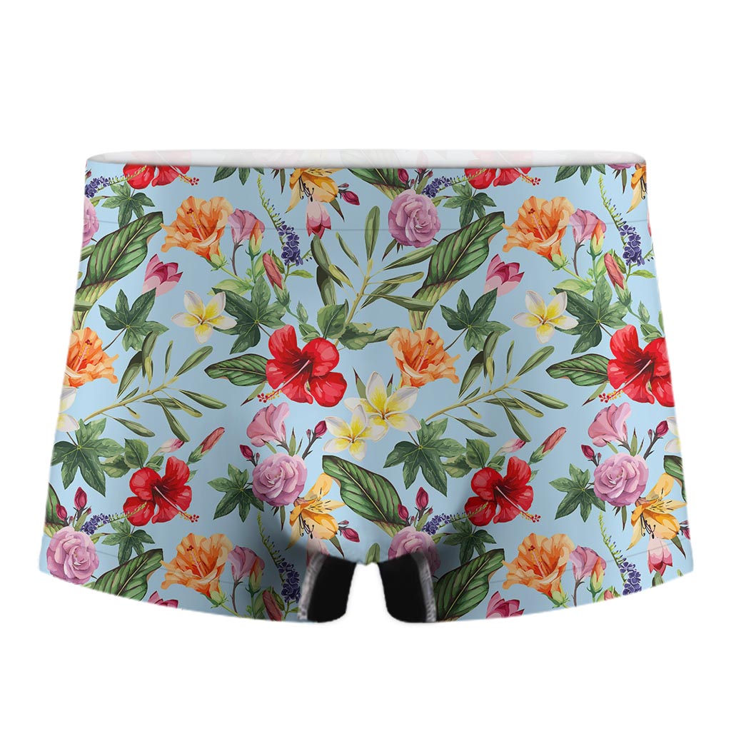 Hibiscus Flower Floral Pattern Print Men's Boxer Briefs