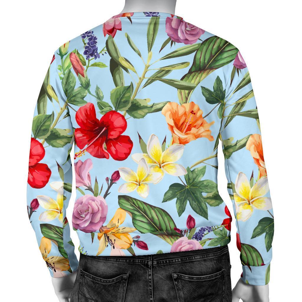 Hibiscus Flower Floral Pattern Print Men's Crewneck Sweatshirt GearFrost