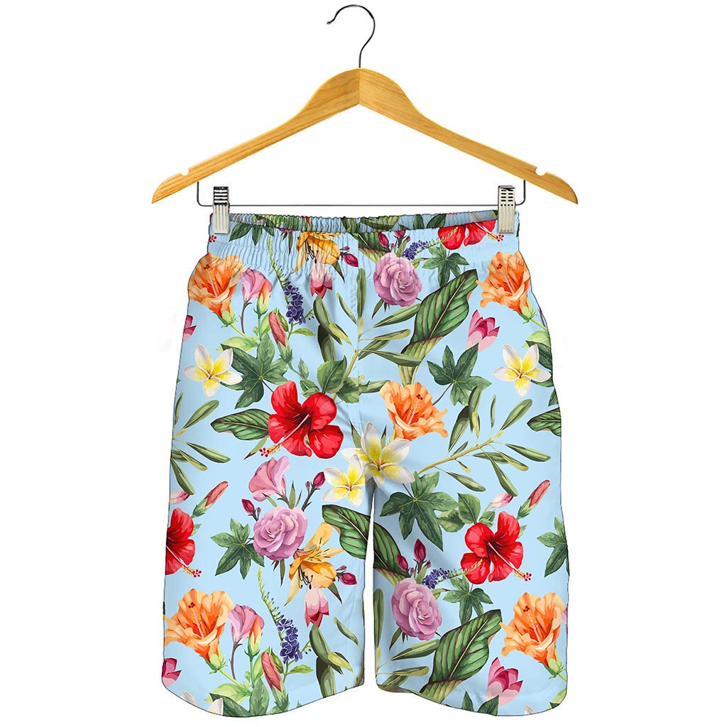 Hibiscus Flower Floral Pattern Print Men's Shorts