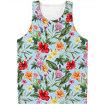 Hibiscus Flower Floral Pattern Print Men's Tank Top