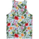 Hibiscus Flower Floral Pattern Print Men's Tank Top
