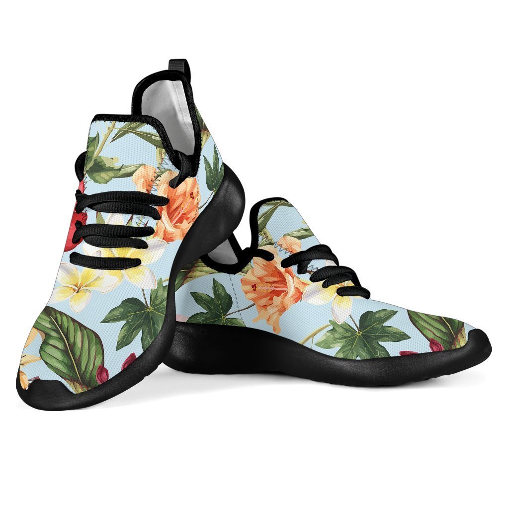 Hibiscus Flower Floral Pattern Print Mesh Knit Shoes GearFrost