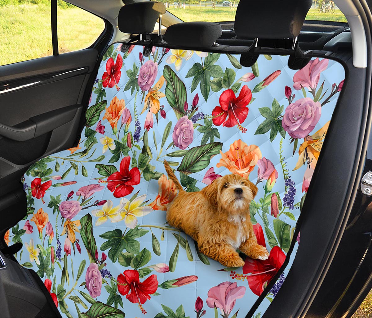 Hibiscus Flower Floral Pattern Print Pet Car Back Seat Cover