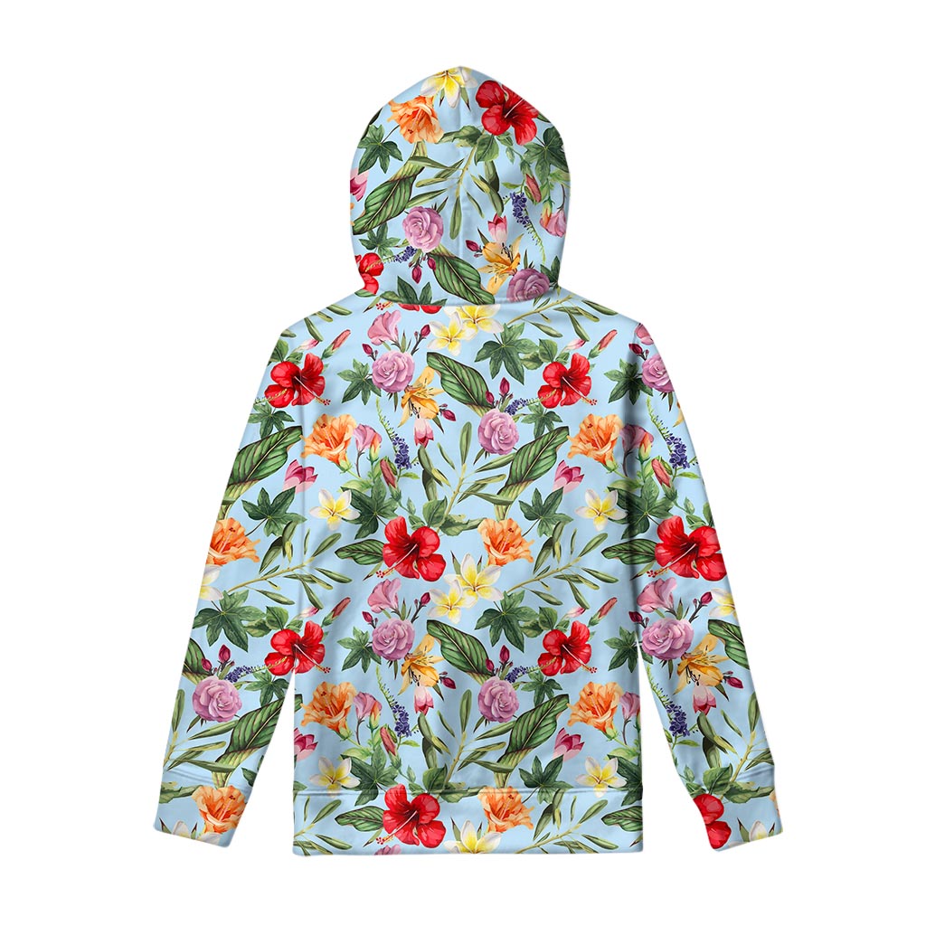 Hibiscus Flower Floral Pattern Print Pullover Hoodie