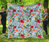 Hibiscus Flower Floral Pattern Print Quilt