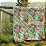 Hibiscus Flower Floral Pattern Print Quilt