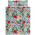 Hibiscus Flower Floral Pattern Print Quilt Bed Set