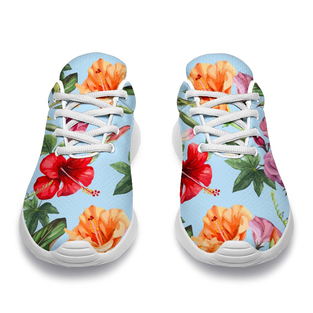 Hibiscus Flower Floral Pattern Print Sport Shoes GearFrost