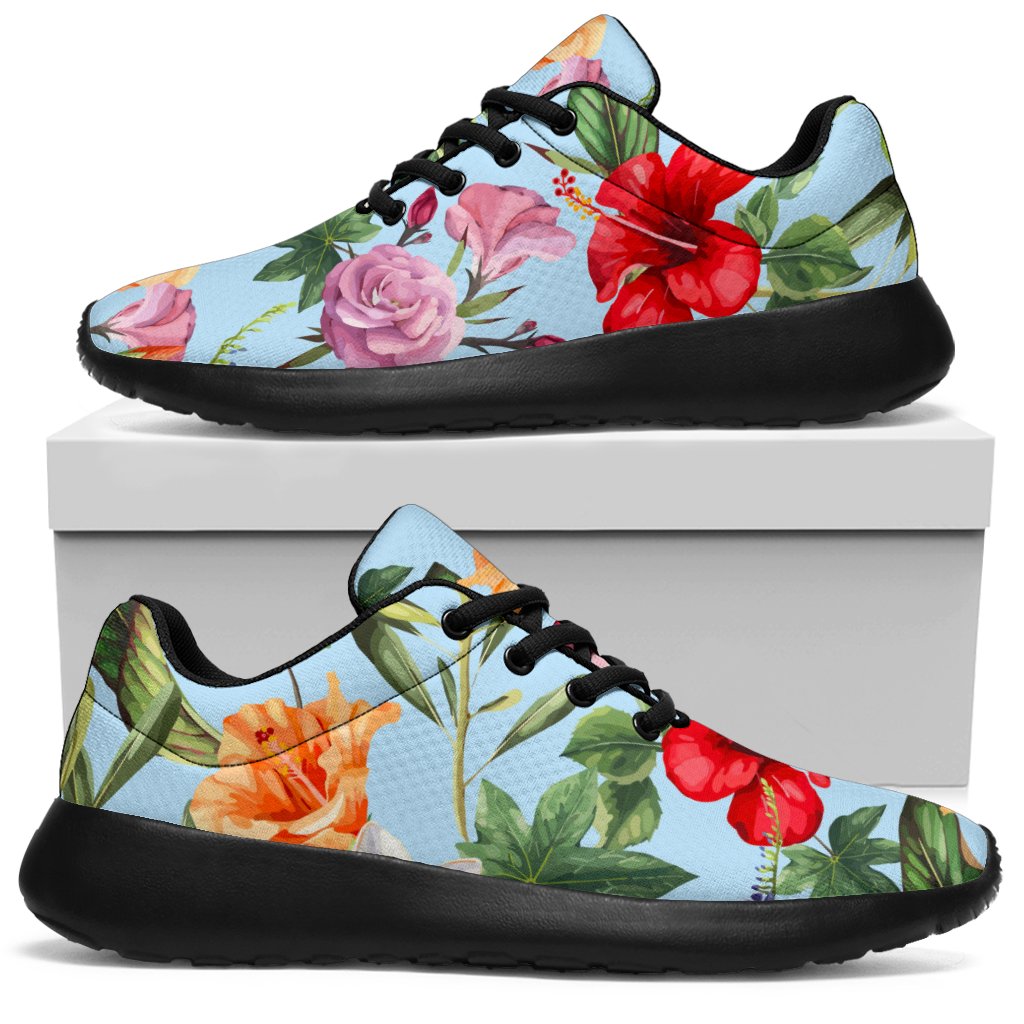 Hibiscus Flower Floral Pattern Print Sport Shoes GearFrost