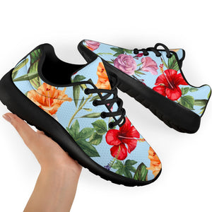 Hibiscus Flower Floral Pattern Print Sport Shoes GearFrost