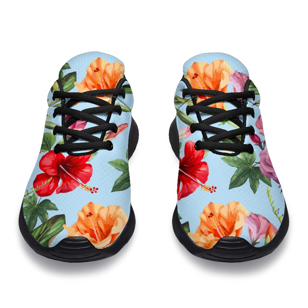 Hibiscus Flower Floral Pattern Print Sport Shoes GearFrost