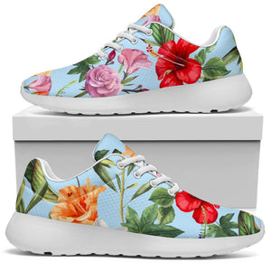 Hibiscus Flower Floral Pattern Print Sport Shoes GearFrost