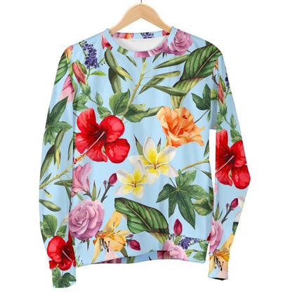 Hibiscus Flower Floral Pattern Print Women's Crewneck Sweatshirt GearFrost
