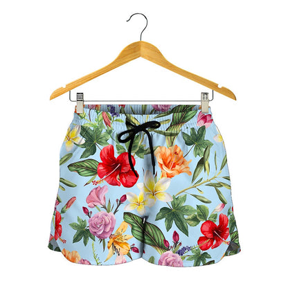 Hibiscus Flower Floral Pattern Print Women's Shorts