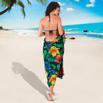 Hibiscus Monstera Hawaii Pattern Print Beach Sarong Wrap