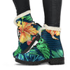 Hibiscus Monstera Hawaii Pattern Print Comfy Boots GearFrost