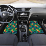 Hibiscus Monstera Hawaii Pattern Print Front and Back Car Floor Mats