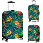 Hibiscus Monstera Hawaii Pattern Print Luggage Cover GearFrost