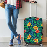 Hibiscus Monstera Hawaii Pattern Print Luggage Cover GearFrost