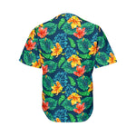 Hibiscus Monstera Hawaii Pattern Print Men's Baseball Jersey
