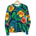 Hibiscus Monstera Hawaii Pattern Print Men's Crewneck Sweatshirt