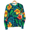 Hibiscus Monstera Hawaii Pattern Print Men's Crewneck Sweatshirt GearFrost