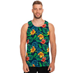 Hibiscus Monstera Hawaii Pattern Print Men's Tank Top