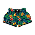 Hibiscus Monstera Hawaii Pattern Print Muay Thai Boxing Shorts