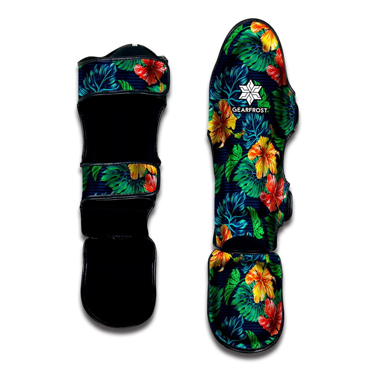 Hibiscus Monstera Hawaii Pattern Print Muay Thai Shin Guard