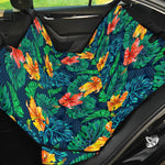 Hibiscus Monstera Hawaii Pattern Print Pet Car Back Seat Cover