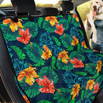 Hibiscus Monstera Hawaii Pattern Print Pet Car Back Seat Cover