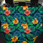Hibiscus Monstera Hawaii Pattern Print Pet Car Back Seat Cover