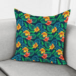Hibiscus Monstera Hawaii Pattern Print Pillow Cover