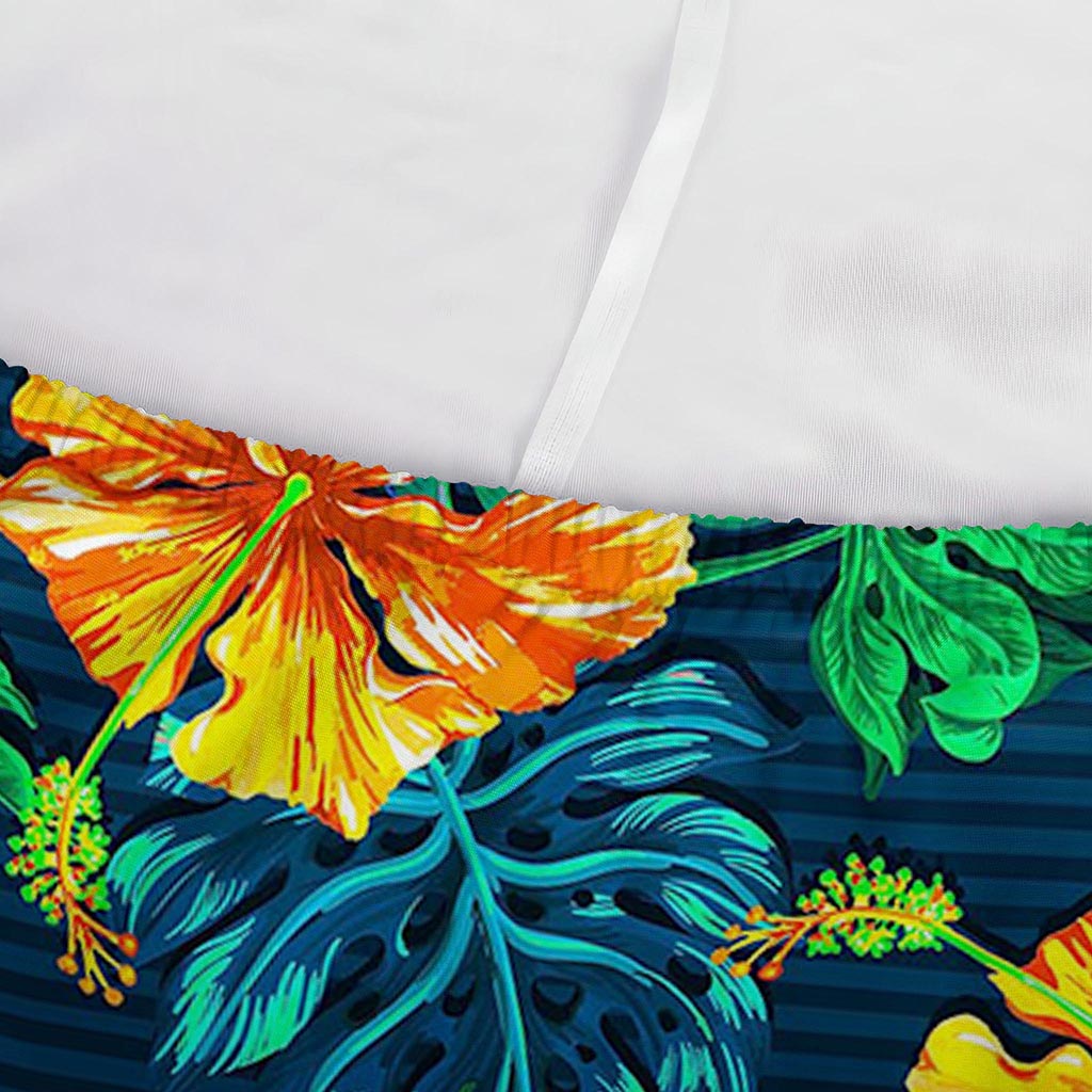 Hibiscus Monstera Hawaii Pattern Print Sofa Cover