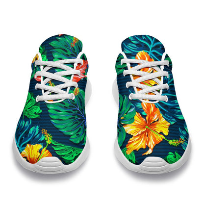 Hibiscus Monstera Hawaii Pattern Print Sport Shoes GearFrost