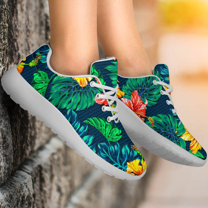 Hibiscus Monstera Hawaii Pattern Print Sport Shoes GearFrost
