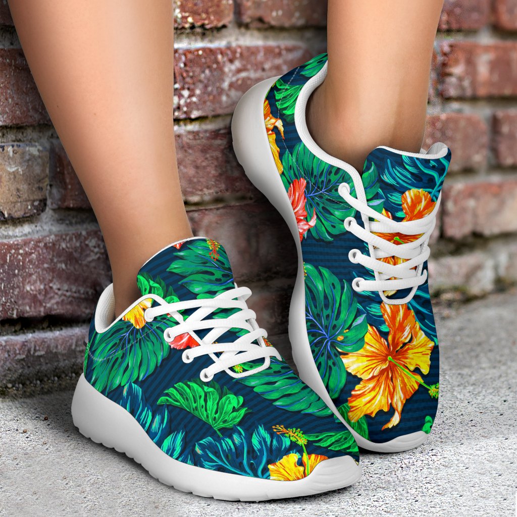 Hibiscus Monstera Hawaii Pattern Print Sport Shoes GearFrost