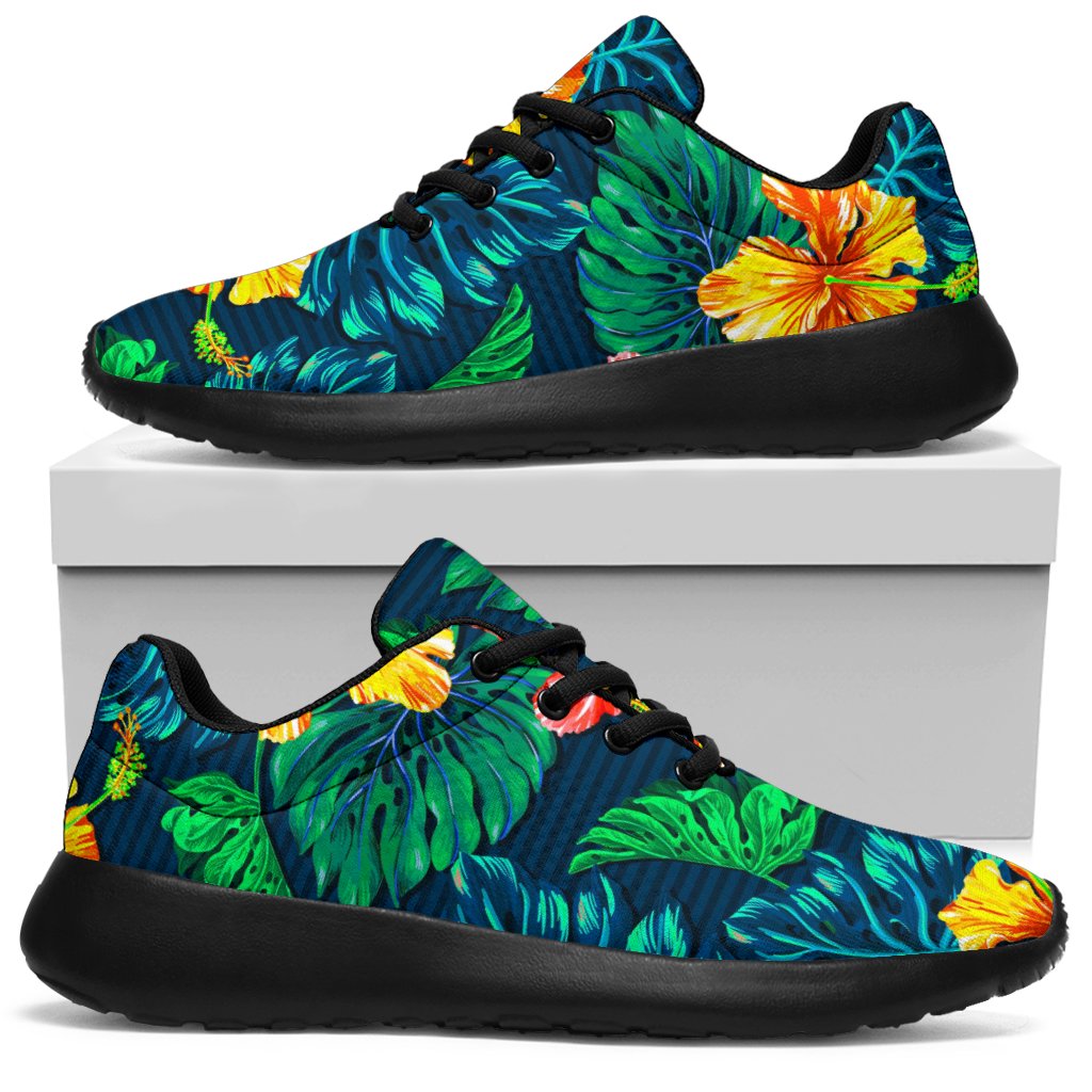 Hibiscus Monstera Hawaii Pattern Print Sport Shoes GearFrost