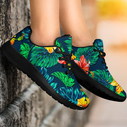 Hibiscus Monstera Hawaii Pattern Print Sport Shoes GearFrost
