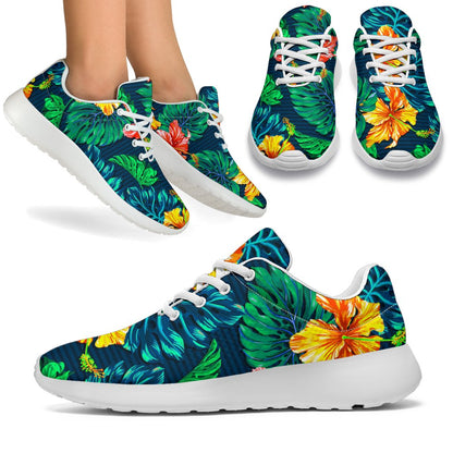 Hibiscus Monstera Hawaii Pattern Print Sport Shoes GearFrost