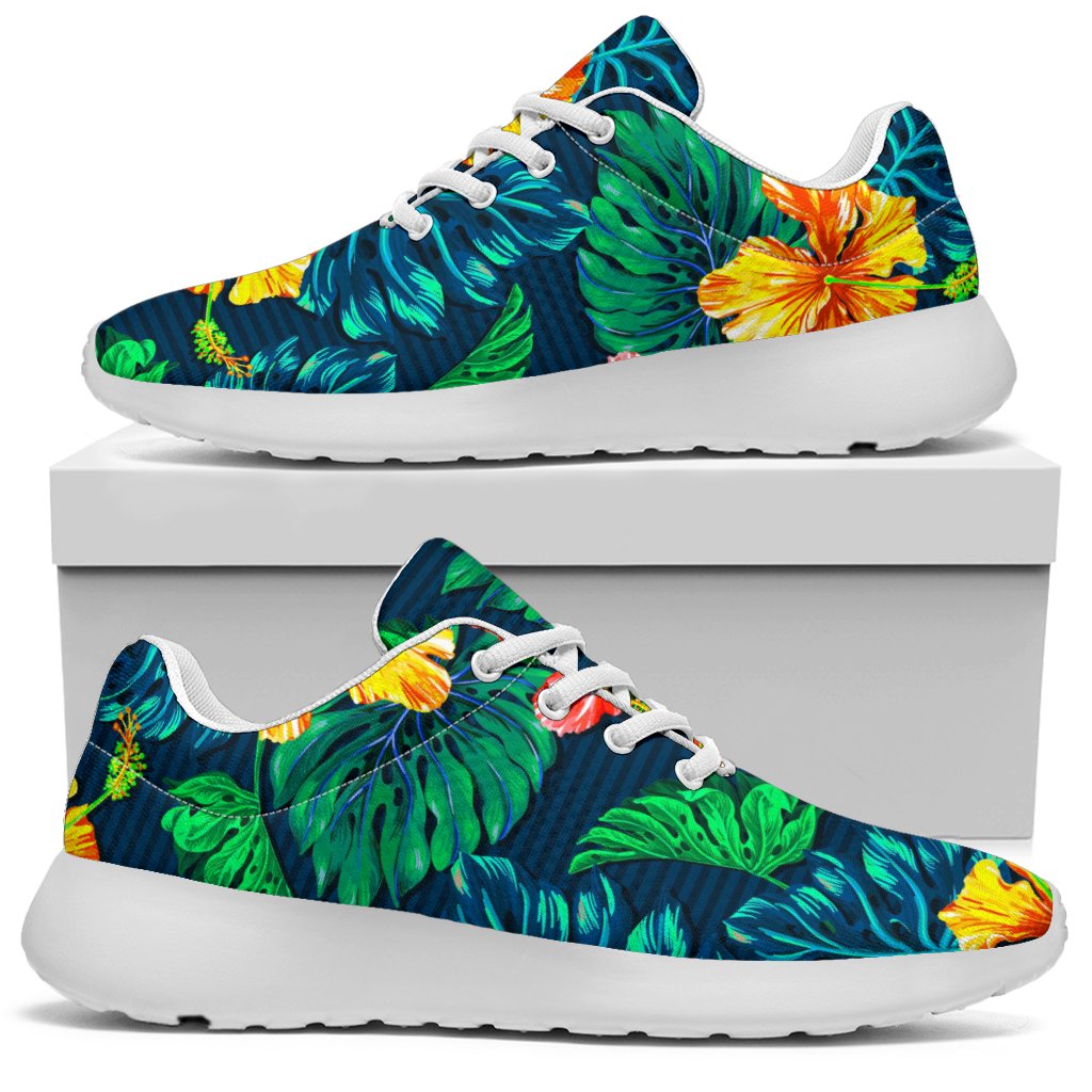 Hibiscus Monstera Hawaii Pattern Print Sport Shoes GearFrost