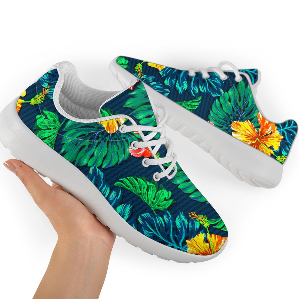 Hibiscus Monstera Hawaii Pattern Print Sport Shoes GearFrost