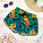 Hibiscus Monstera Hawaii Pattern Print Women's Shorts