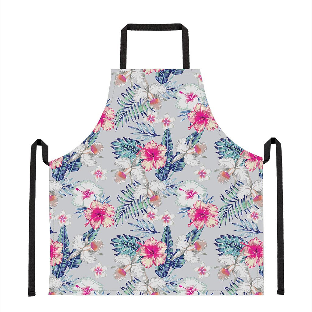 Hibiscus Orchids Hawaii Pattern Print Apron