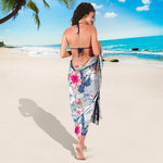 Hibiscus Orchids Hawaii Pattern Print Beach Sarong Wrap