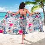 Hibiscus Orchids Hawaii Pattern Print Beach Sarong Wrap