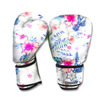 Hibiscus Orchids Hawaii Pattern Print Boxing Gloves