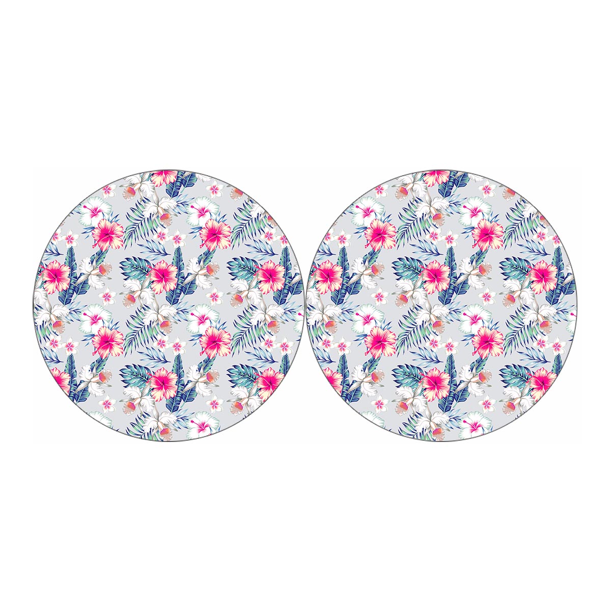 Hibiscus Orchids Hawaii Pattern Print Car Coasters