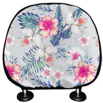 Hibiscus Orchids Hawaii Pattern Print Car Headrest Covers